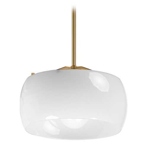 Maxim Lighting Maxim Lighting Glazed Natural Aged Brass Pendant Light with Drum Shade 26141WTNAB