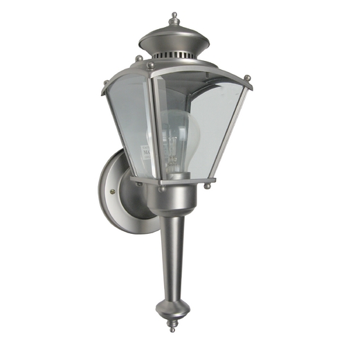 Outdoor Wall Light with Clear Glass in Pewter Finish