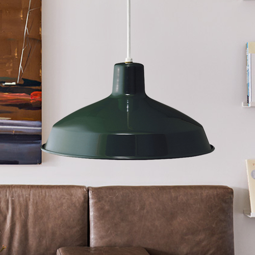 Farmhouse Barn Light Pendant in Green by Progress Lighting