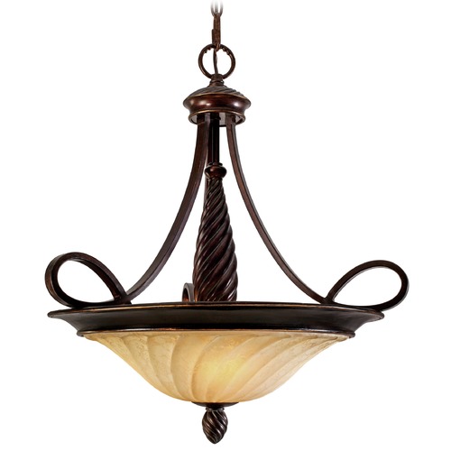 Golden Lighting Torbellino Cordoban Bronze Pendant by Golden Lighting 8106-3P CDB