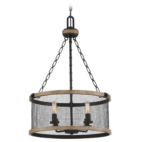 Quoizel Lighting Mccrady Matte Black & Painted Wood Pendant by Quoizel Lighting MCY2818MBK