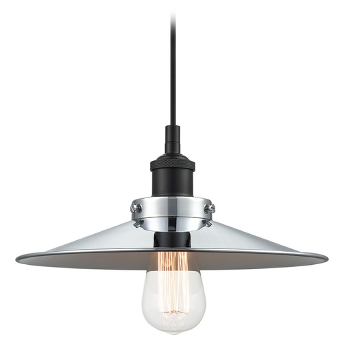 Matteo Lighting Bulstrodes Workshop Black & Chrome Pendant by Matteo Lighting C46112BKCH