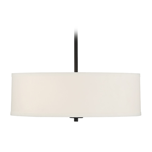 18-Inch Fabric Drum Pendant in Matte Black by Meridian