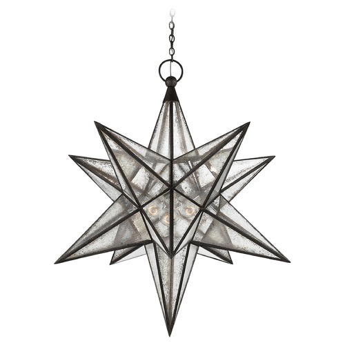 Visual Comfort Signature Collection E.F. Chapman Moravian Star Lantern in Aged Iron by Visual Comfort Signature CHC5213AIAM