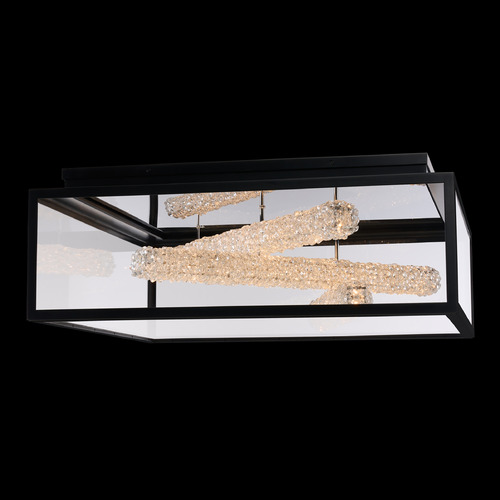 Allegri Crystal Esterno Cristallo Matte Black LED Flush Mount