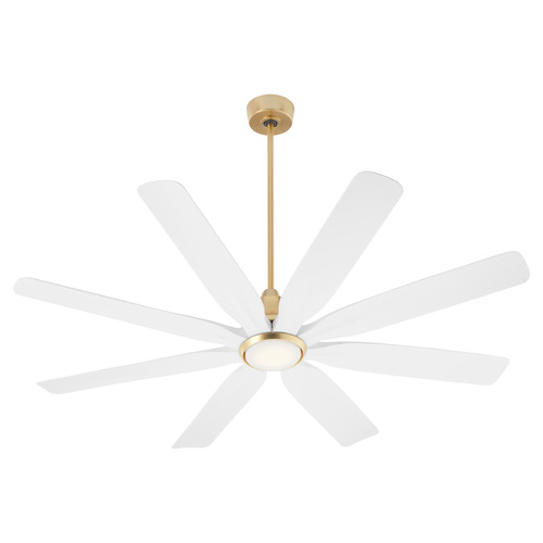 Rosales Aged Brass LED Ceiling Fan by Quorum Lighting