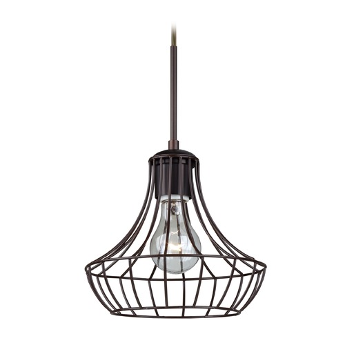 Besa Lighting Besa Lighting Spezza Bronze Mini-Pendant Light with Urn Shade 1JT-SPEZ07-BR