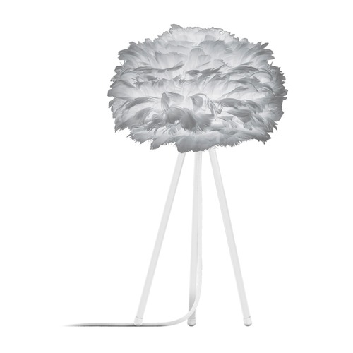 UMAGE UMAGE White Table Lamp with Grey Feather Shade 3013_4023