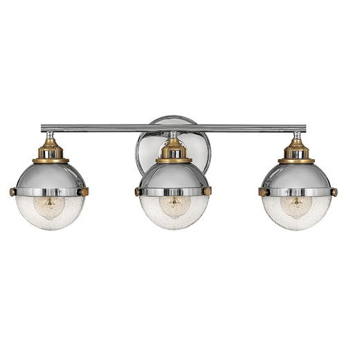 Fletcher 3-Light Vanity Light in Nickel & Brass by Hinkley Lighting