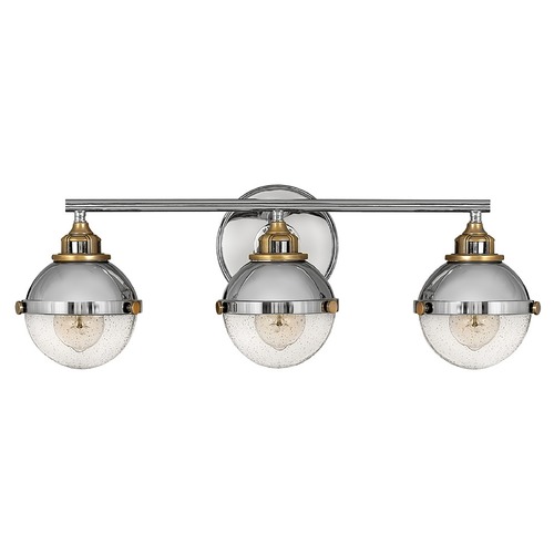 Hinkley Fletcher 3-Light Vanity Light in Nickel & Brass by Hinkley Lighting 5173PN