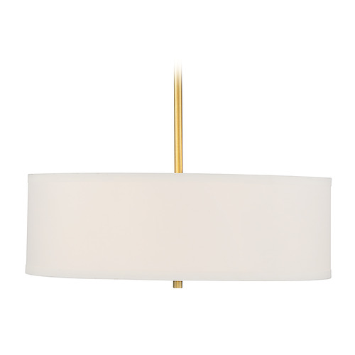 18-Inch Fabric Drum Pendant in Natural Brass by Meridian