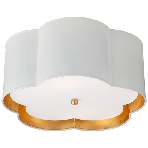 Visual Comfort Signature Collection Kate Spade New York Bryce Flush Mount in White by Visual Comfort Signature KS4117WHTGFA