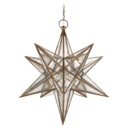Visual Comfort Signature Collection E.F. Chapman Moravian Star Lantern in Gilded Iron by Visual Comfort Signature CHC5213GIAM
