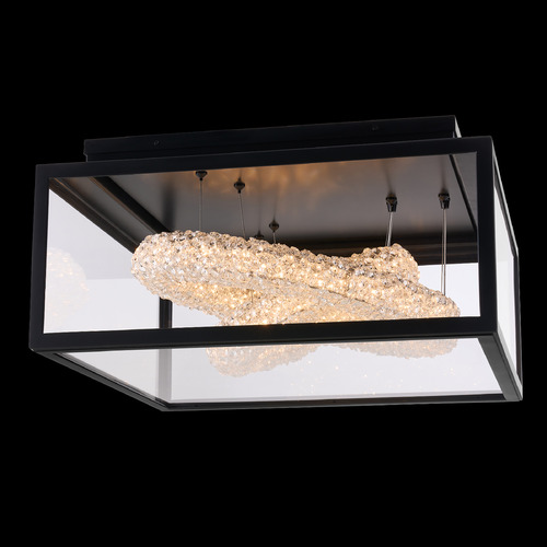Allegri Crystal Esterno Cristallo Matte Black LED Flush Mount