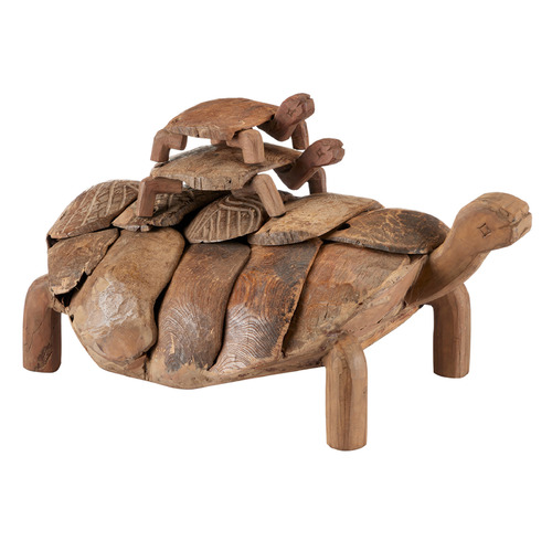 Currey and Company Turtle Natural Reclaimed Wood Sculpture