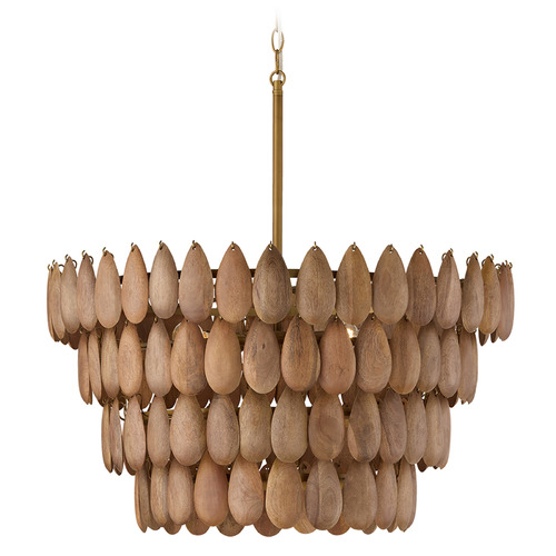 Ravi Pendant in Light Wood & Patinaed Brass by Capital Lighting