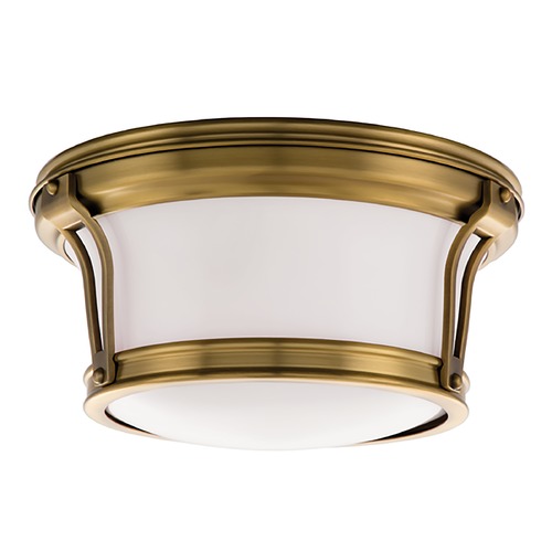 Newport Flush Mount in Aged Brass by Hudson Valley Lighting