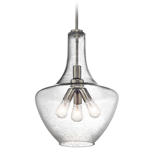 Kichler Lighting Seeded Glass Pendant Brushed Nickel by Kichler Lighting 42190NI