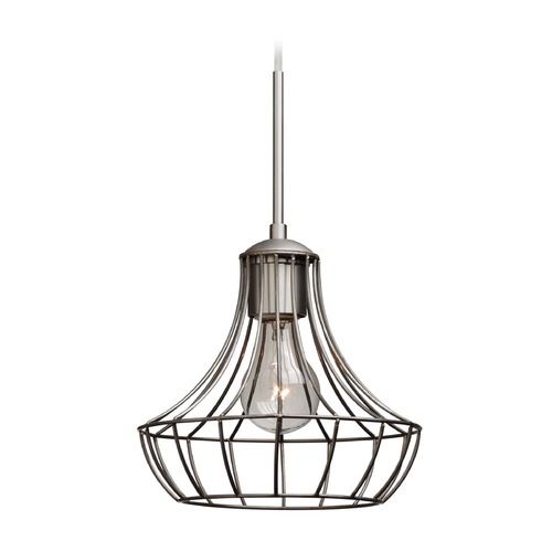 Besa Lighting Spezza Satin Nickel Mini-Pendant Light with Urn Shade