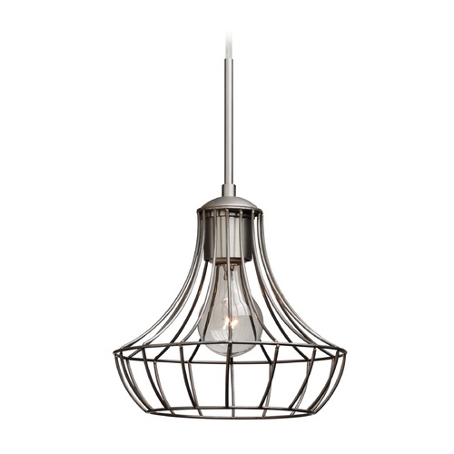 Besa Lighting Besa Lighting Spezza Satin Nickel Mini-Pendant Light with Urn Shade 1JT-SPEZ07-SN