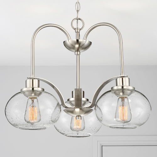 Trilogy 3-Light Chandelier in Brushed Nickel by Quoizel Lighting