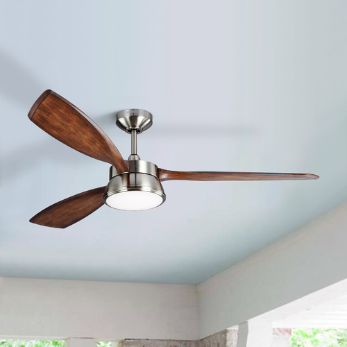 Destin 57-Inch LED Fan in Brushed Steel by Visual Comfort & Co Fan Collection