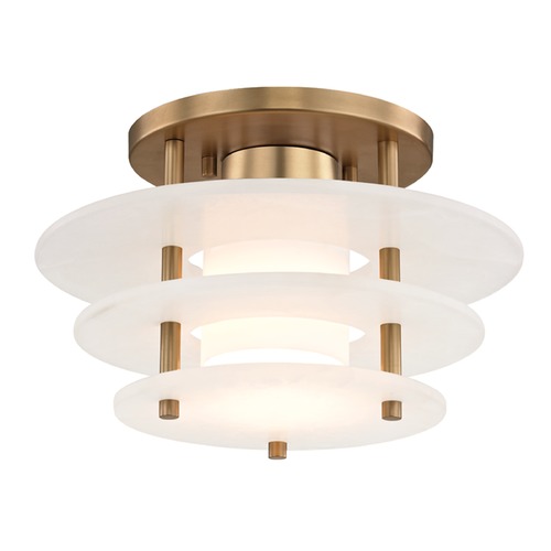 Hudson Valley Lighting Gatsby Aged Brass LED Semi-Flush Mount by Hudson Valley Lighting 9012F-AGB