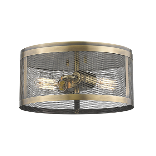 Z-Lite Meshsmith Natural Brass Flush Mount by Z-Lite 331F12-NB