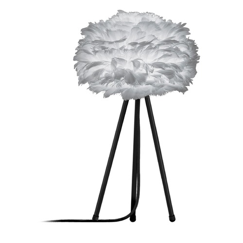 UMAGE UMAGE Black Table Lamp with Grey Feather Shade 3013_4024