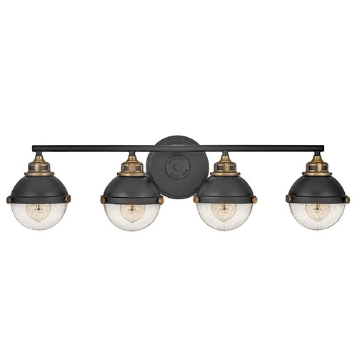 Hinkley Fletcher 4-Light Vanity Light in Black & Brass by Hinkley Lighting 5174BK