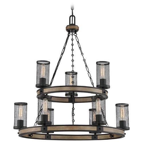 Quoizel Lighting Mccrady Matte Black & Painted Wood Chandelier by Quoizel Lighting MCY5030MBK