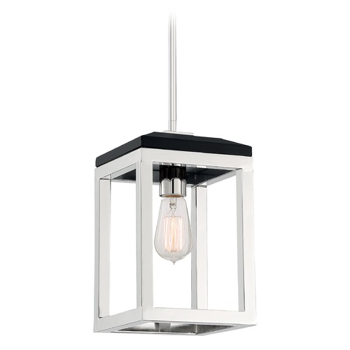 Satco Lighting Cakewalk Polished Nickel & Black Accents Pendant by Satco Lighting 60/7093