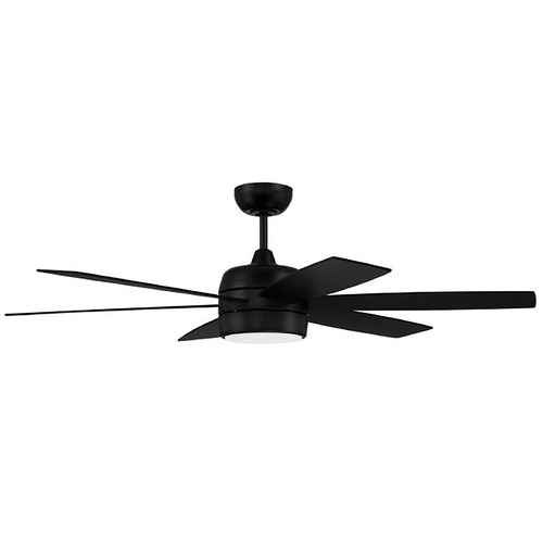 Trevor 52-Inch WiFi LED Fan in Flat Black by Craftmade Lighting