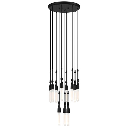 Designers Fountain Lighting Designers Fountain Louise Matte Black Multi-Light Pendant D231M-11CH-MB