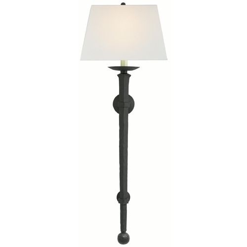 Visual Comfort Signature Collection Chapman & Myers Iron Torch Blackened Rust Sconce