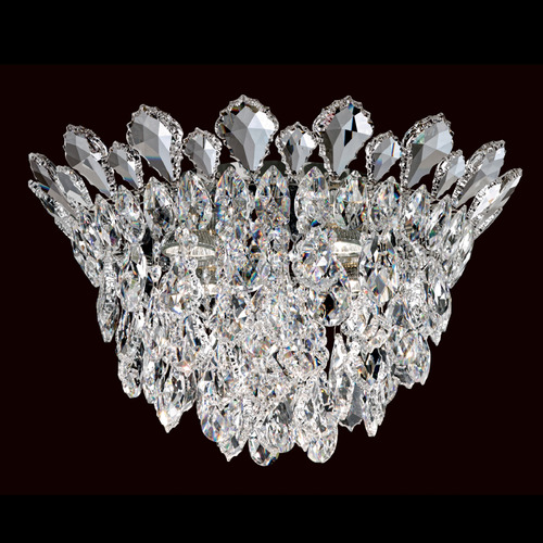 Schonbek Worldwide Lighting Trilliane Strands Polished Stainless Steel Flushmount Light