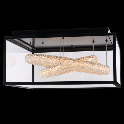 Allegri Crystal Esterno Cristallo Matte Black LED Flush Mount