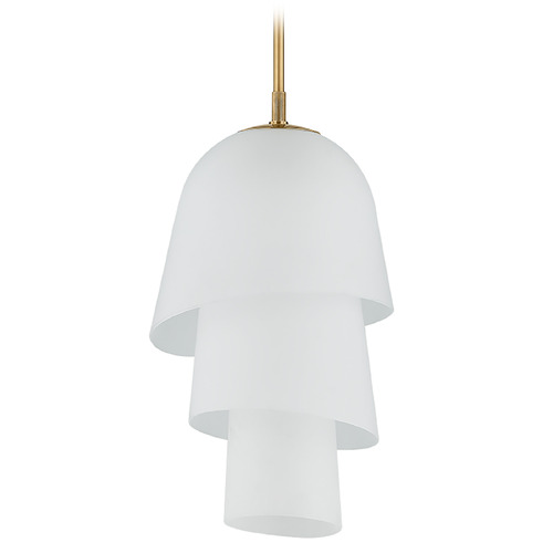 Corbett Lighting Hela Vintage Brass LED Pendant Light with Bowl / Dome Shade