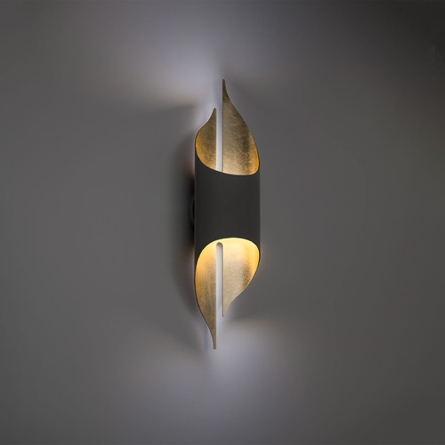 Modern Forms by WAC Lighting Modern Forms Clasp Bronze & Gold Leaf LED Sconce WS-52523-BZ/GL