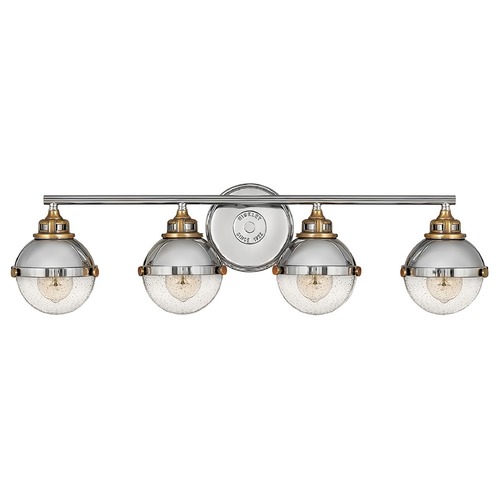 Fletcher 4-Light Vanity Light in Nickel & Brass by Hinkley Lighting