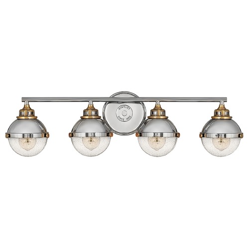 Hinkley Fletcher 4-Light Vanity Light in Nickel & Brass by Hinkley Lighting 5174PN