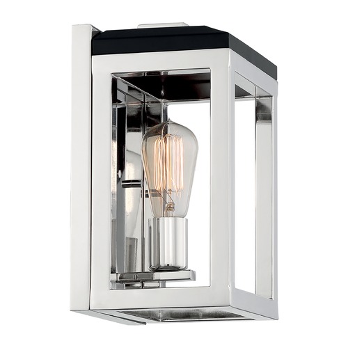 Cakewalk Polished Nickel & Black Accents Sconce by Satco Lighting