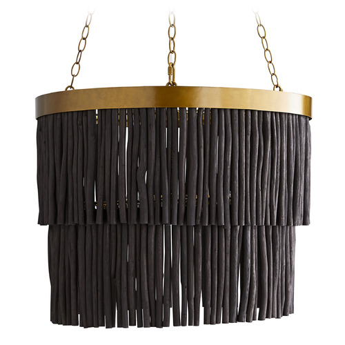 Arteriors Home Lighting Arya 27-Inch Pendant in Black Wood & Brass by Arteriors Home 45082