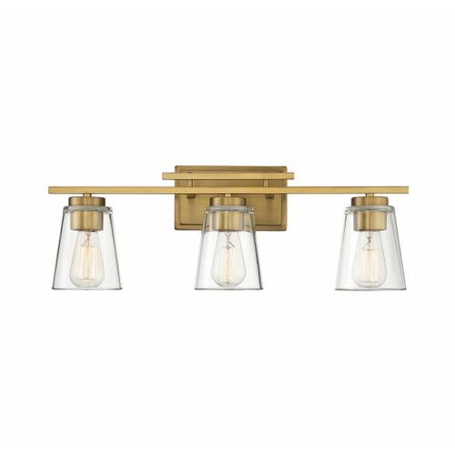 Calhoun 3-Light Bath Bar in Warm Brass by Savoy House