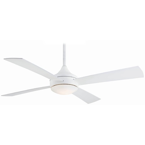 Minka Aire Aluma Wet 52-Inch LED Outdoor Fan in Flat White with White Blades F523L-WHF