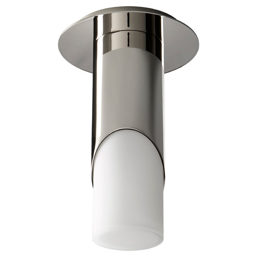 Ellipse LED Glass Ceiling Mount in Polished Nickel by Oxygen Lighting