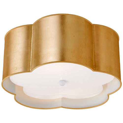 Visual Comfort Signature Collection Kate Spade New York Bryce Flush Mount in Gild by Visual Comfort Signature KS4117GWHTFA