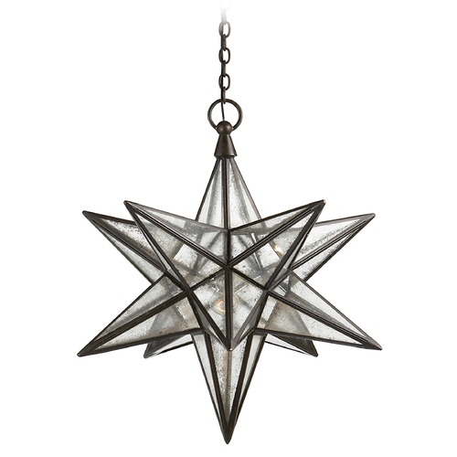 Visual Comfort Signature Collection E.F. Chapman Moravian Star Lantern in Aged Iron by Visual Comfort Signature CHC5212AIAM
