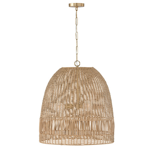 Naomi Large Rattan Pendant in Matte Brass by Capital Lighting