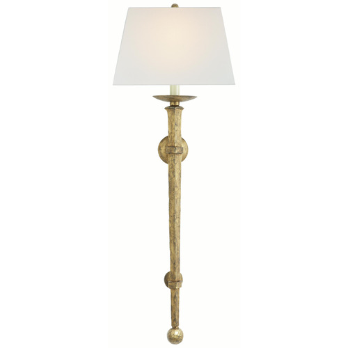 Visual Comfort Signature Collection Chapman & Myers Iron Torch Gilded Iron Sconce